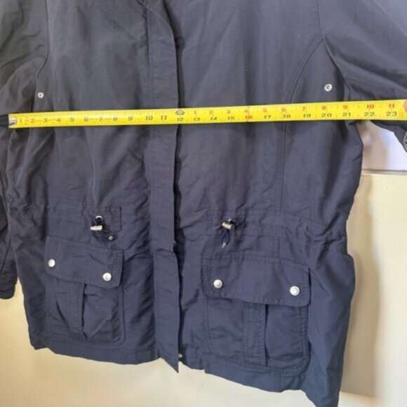 Land’s End Vintage Anorak Weatherproof Hood Zip Lightweight Rain Jacket Navy XL - Picture 15 of 16